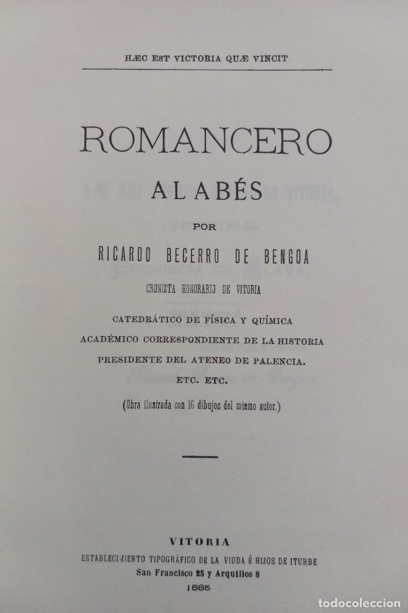 Libros: Romancero alab&eacute;s. - BECERRO DE BENGOA, Ricardo: - Foto 4