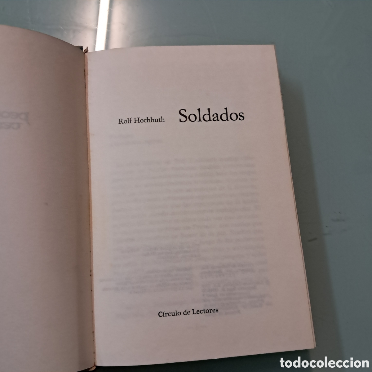 Libros: Rolf Hochhuth, Soldados, C&iacute;rculo de Lectores - Foto 2