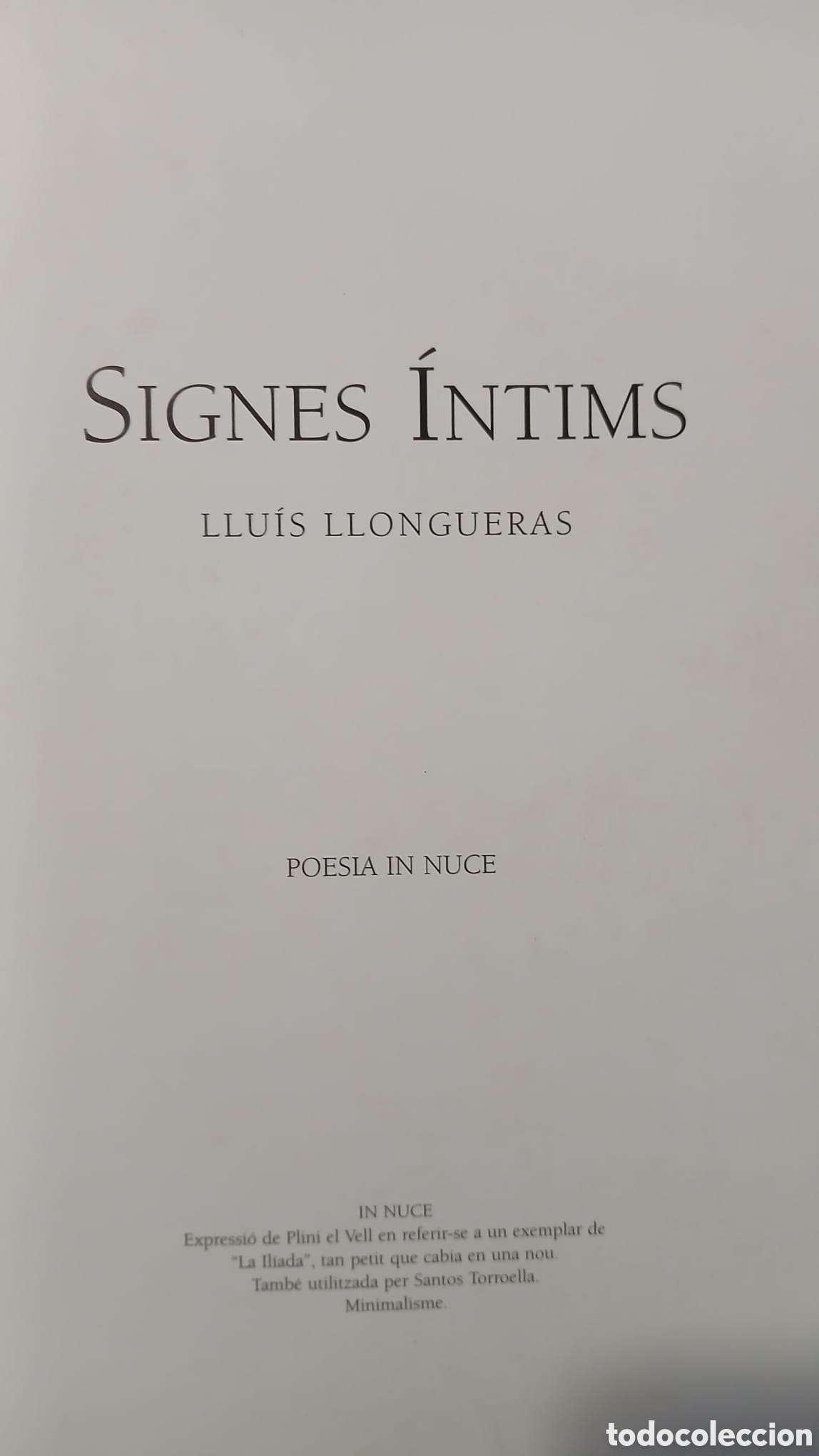 Libros: Signes intims, amb dedicat&ograve;ria. - Foto 2