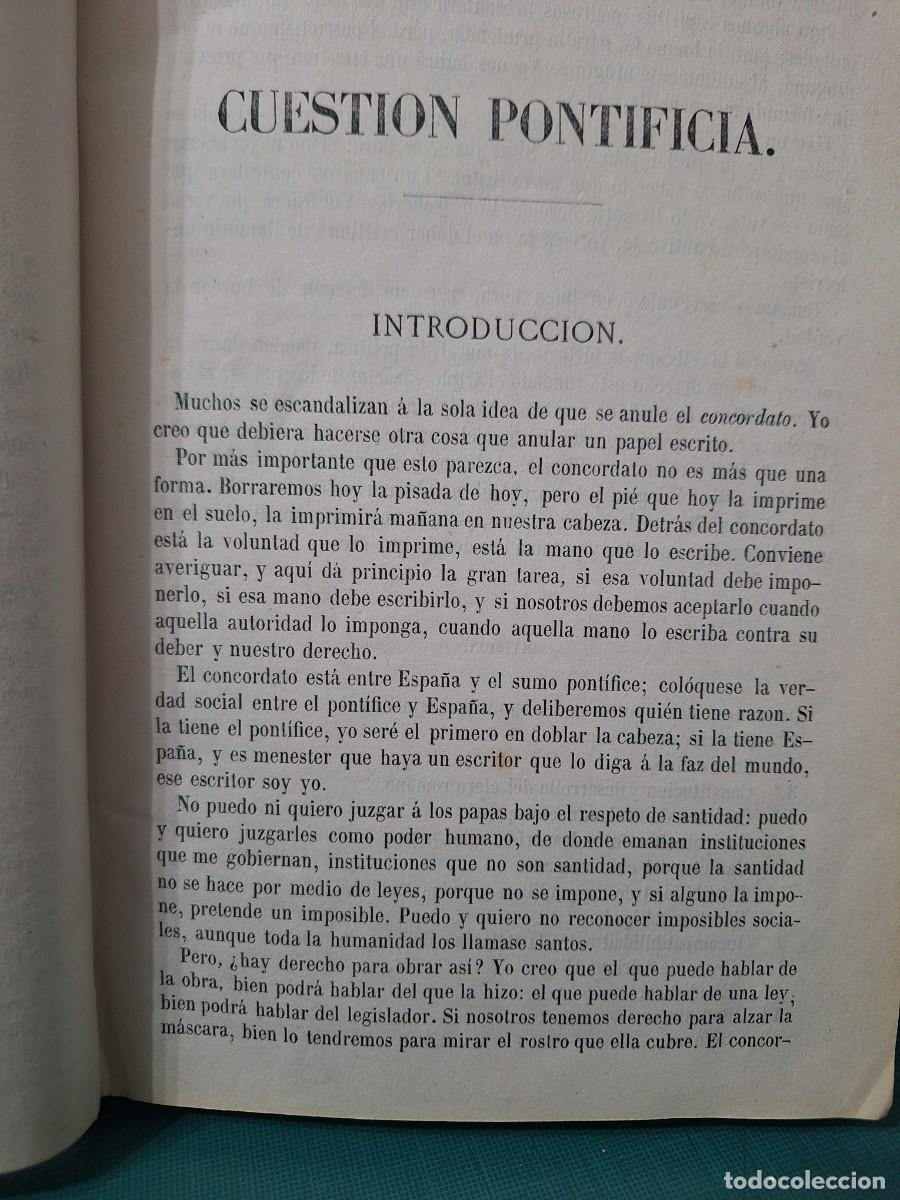 Libros: CUESTION PONTIFICIA ( ROQUE BARCIA , 1855 ) - Foto 6