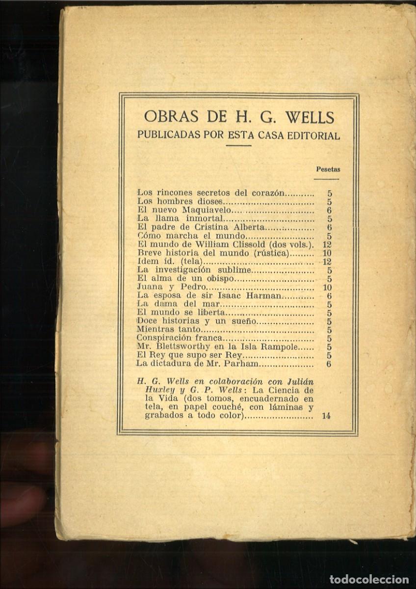Libros: LA LLAMA INMORTAL. H. G. Wells - Foto 2