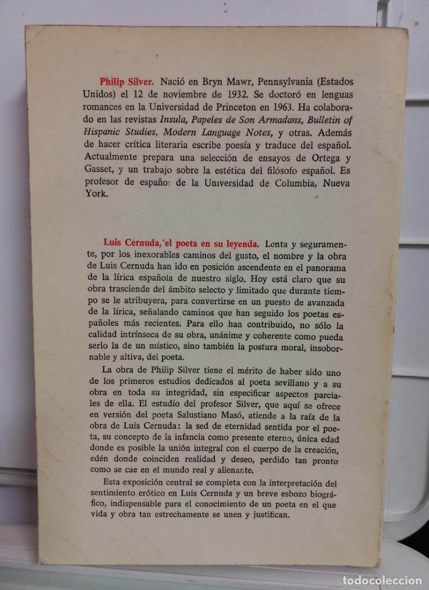Libros: Luis Cernuda. El poeta en su leyenda. - SILVER, Philip: - Foto 3