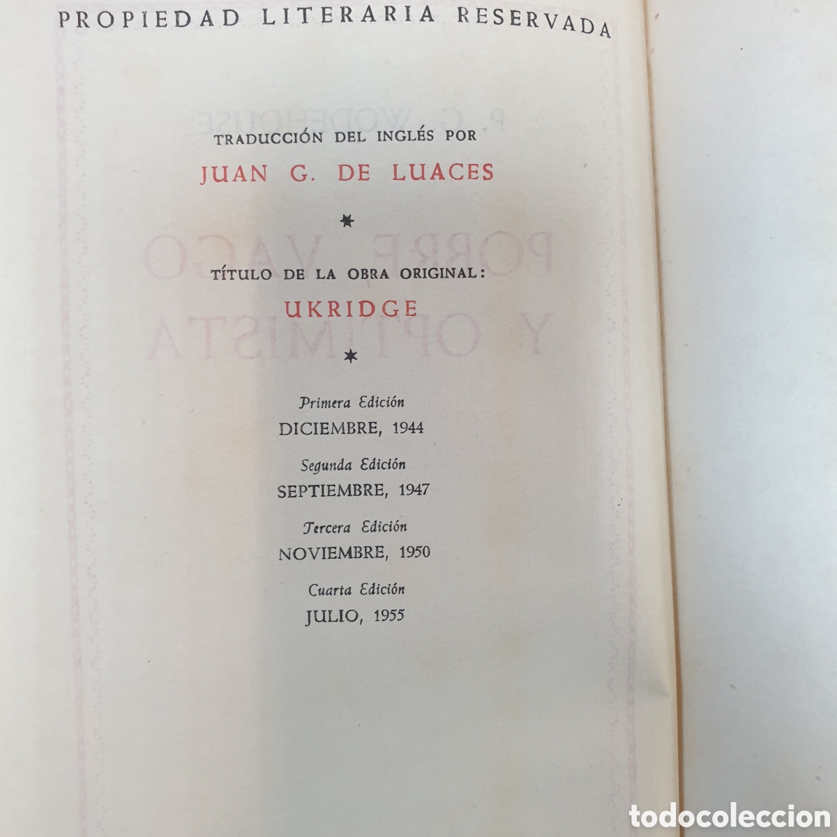 Libros: Pobre , vago y optimista P.G. WODEHOUSE - Foto 5
