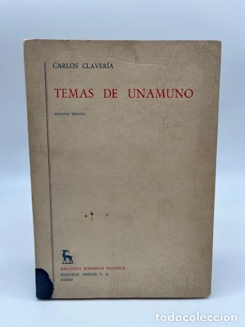 Libros: CLAVER&Iacute;A, Carlos. - Temas de Unamuno. - Foto 1