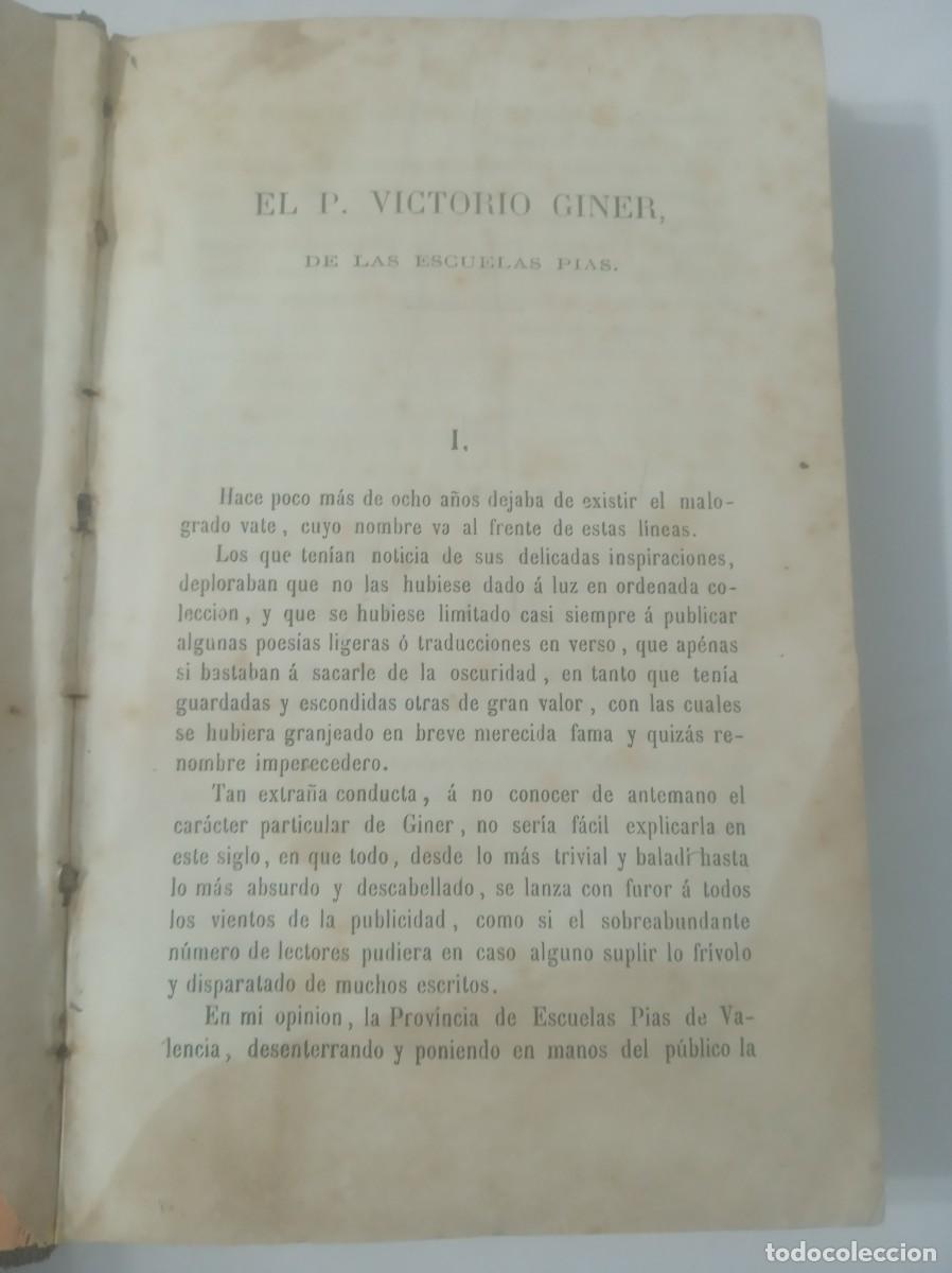 Libros: POESIAS ( P. VICTORIO GINER, 1873 ) - Foto 3