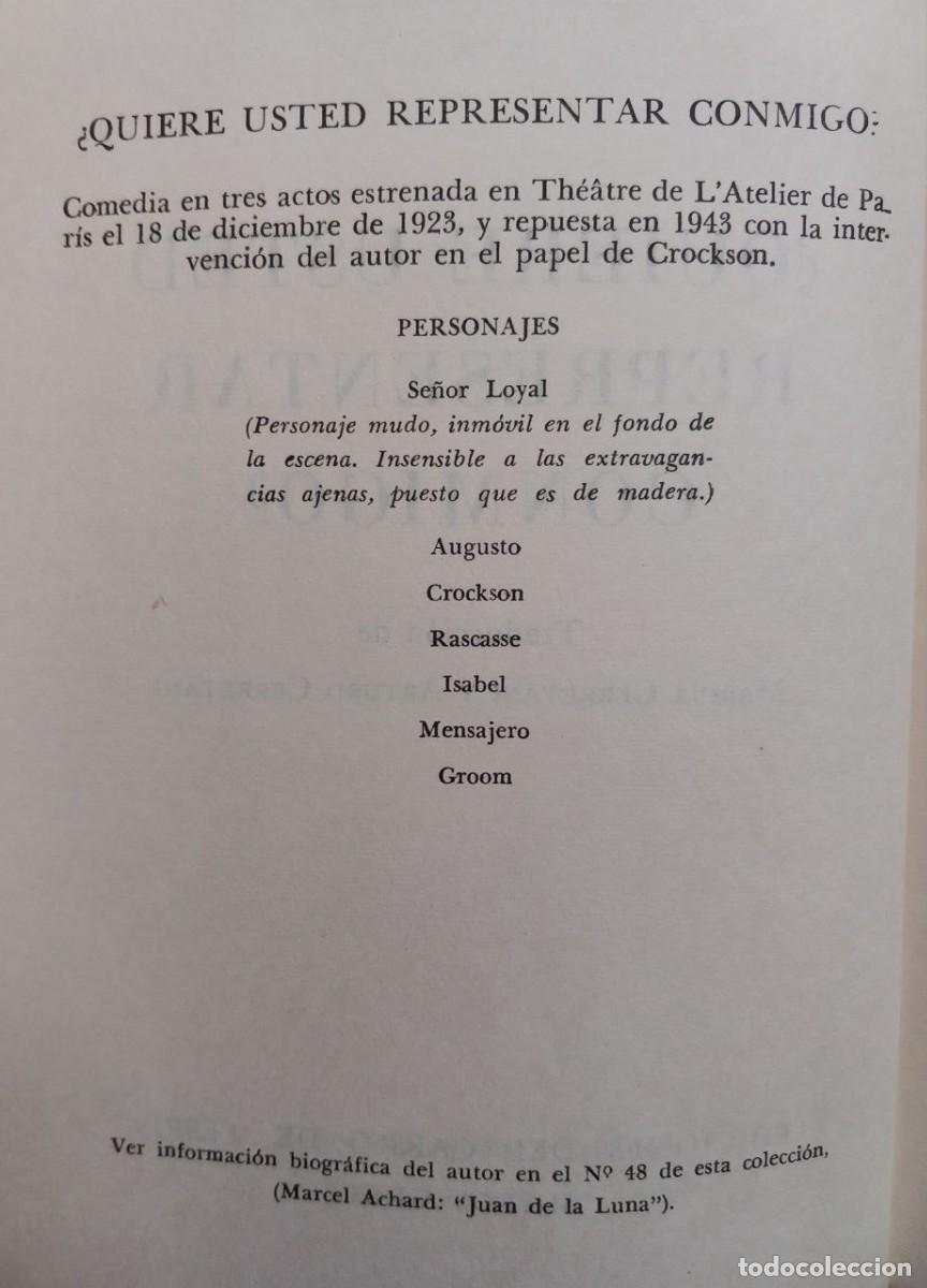 Libros: &iquest;Quiere usted representar conmigo?. - ACHARD, Marcel: - Foto 6