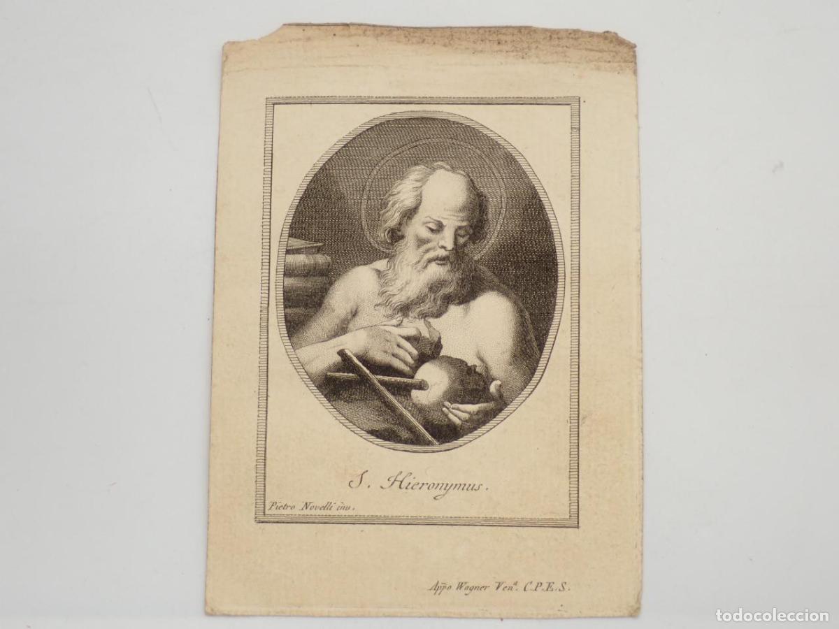 Libros: S. Hieronymus [San Jer&oacute;nimo. Grabado calcogr&aacute;fico] - NOVELLI, Pietro inv.; WAGNER, Joseph [Grabador]