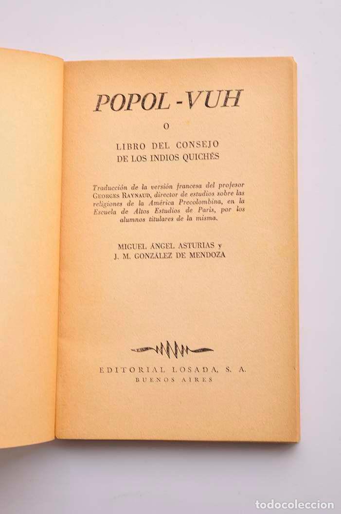 Libros: Popol-Vuh o Libor del Consejo de los indios Quich&eacute;s - AN&Oacute;NIMO - Foto 2