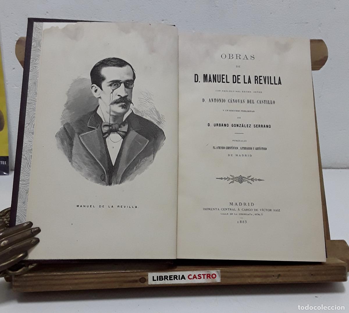 Libros: Obras de D. Manuel de la Revilla - Manuel de la Revilla. - Foto 1