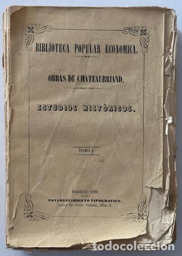 Libros: ESTUDIOS HISTORICOS. Tomo I - CHATEAUBRIAND - Foto 1
