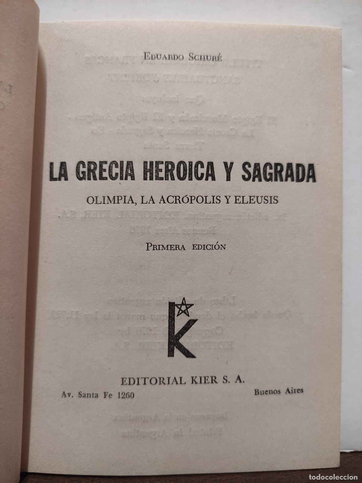 Libros: LA GRECIA HEROICA Y SAGRADA - EDUARDO SCHURE - Foto 4