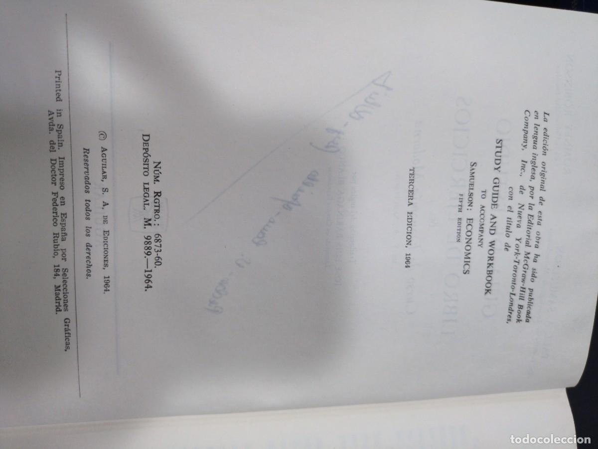 Libros: CURSO DE ECONOM&Iacute;A MODERNA GU&Iacute;A DE ESTUDIO Y LIBRO DE EJERCICIOS 1964 P. A. SAMUELSON 3&ordf; ED. AGUILAR - Foto 6