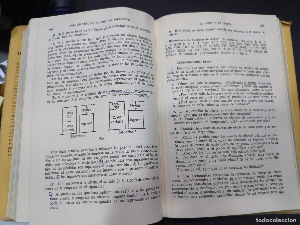 Libros: CURSO DE ECONOM&Iacute;A MODERNA GU&Iacute;A DE ESTUDIO Y LIBRO DE EJERCICIOS 1964 P. A. SAMUELSON 3&ordf; ED. AGUILAR - Foto 9
