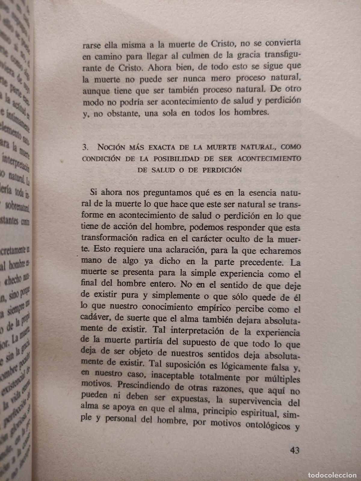 Libros: SENTIDO TEOLOGICO DE LA MUERTE - KARL RAHNER - Foto 3