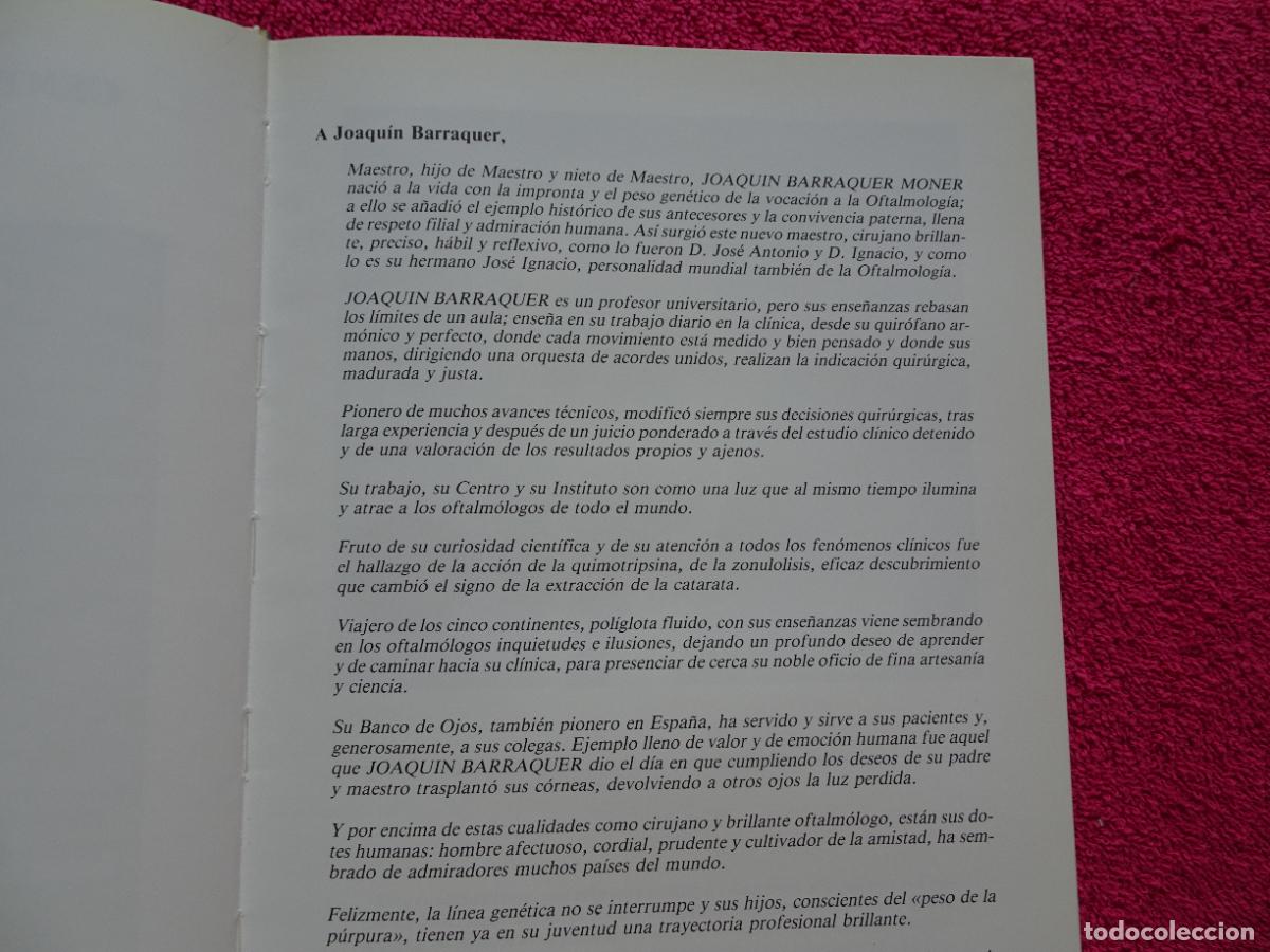 Libros: centro de oftalmolog&iacute;a barraquer 1997 con dedicatoria de Joaquim Barraquer - Foto 6