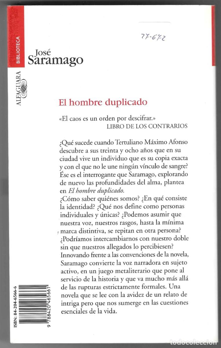 Libros: Libro. El hombre duplicado. Jos&eacute; Saramago. ref. 27-672 - Foto 2