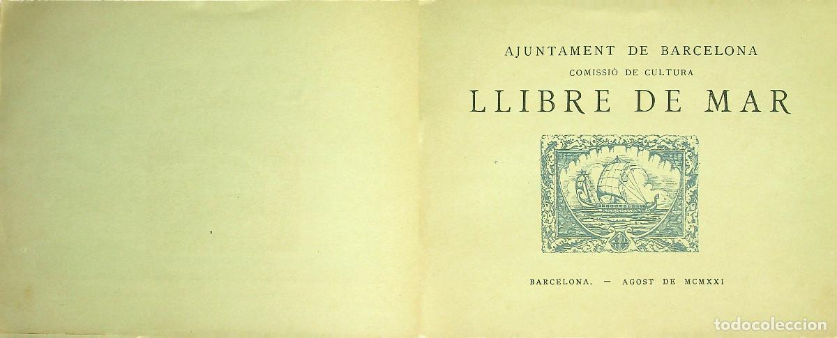 Libros: LLIBRE DE MAR - AYUNTAMIENTO DE BARCELONA - 1921 - Foto 2