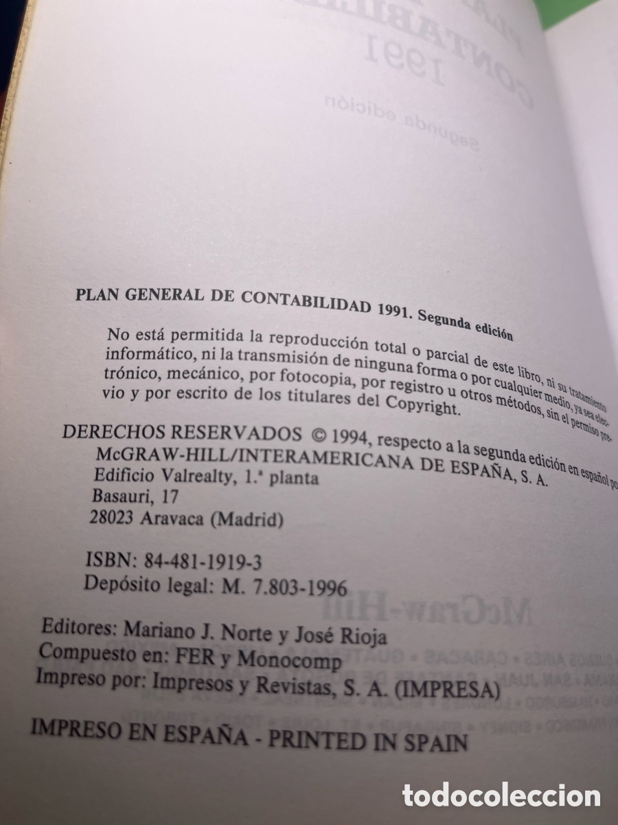 Libros: PLAN GENERAL DE CONTABILIDAD 1991 - Foto 6