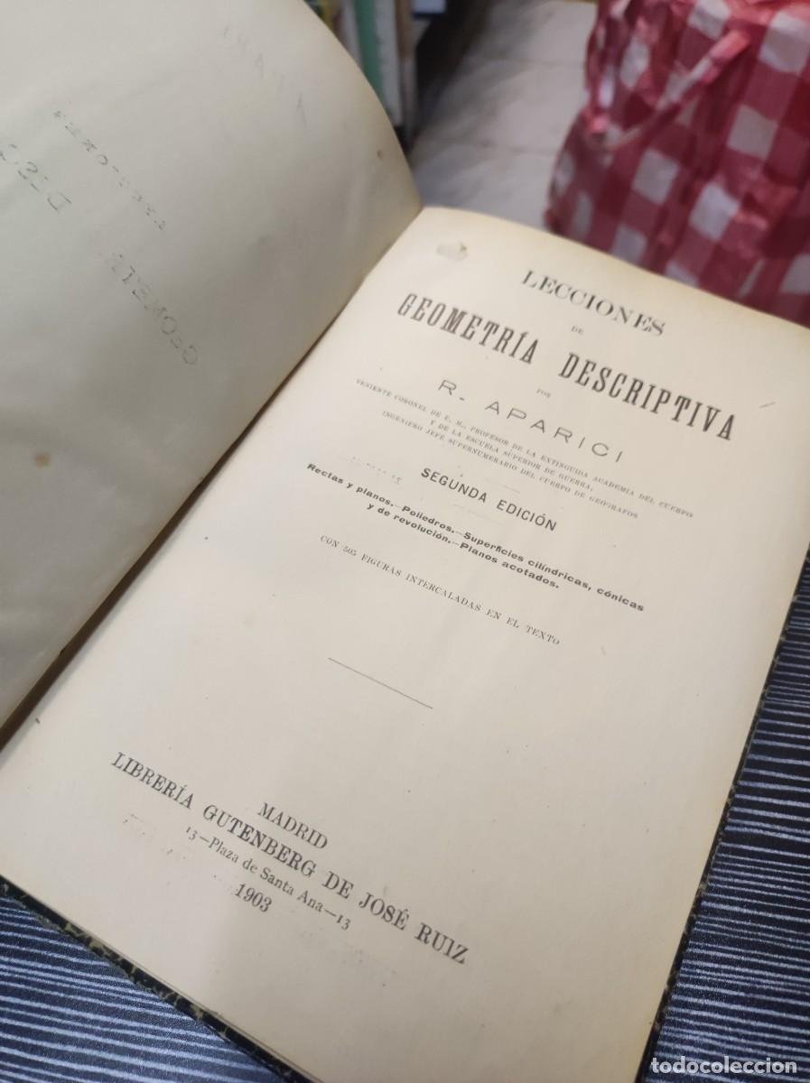 Libros: LECCIONES DE GEOMETRIA DESCRIPTIVA APARICI 1903 - Foto 7