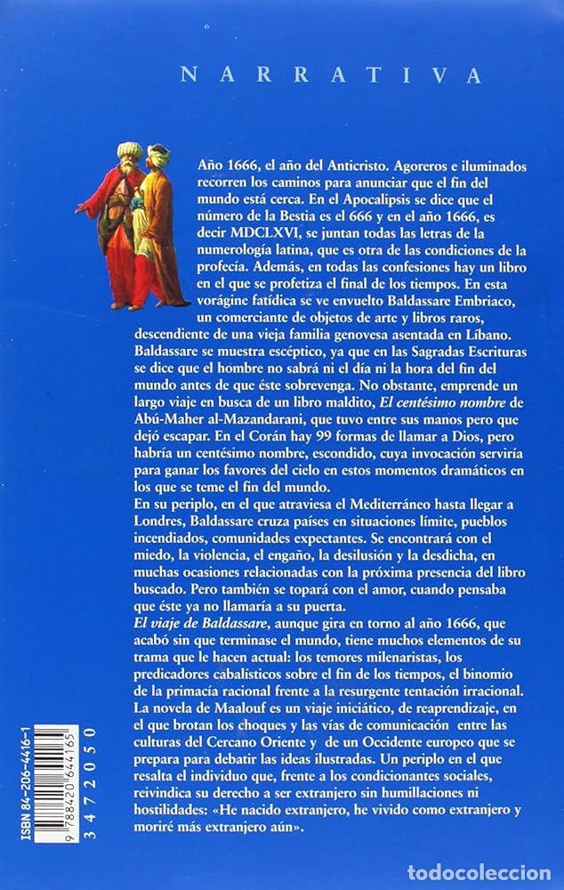 Libros: EL VIAJE DE BALDASSARE - Amin Maalouf - Foto 2