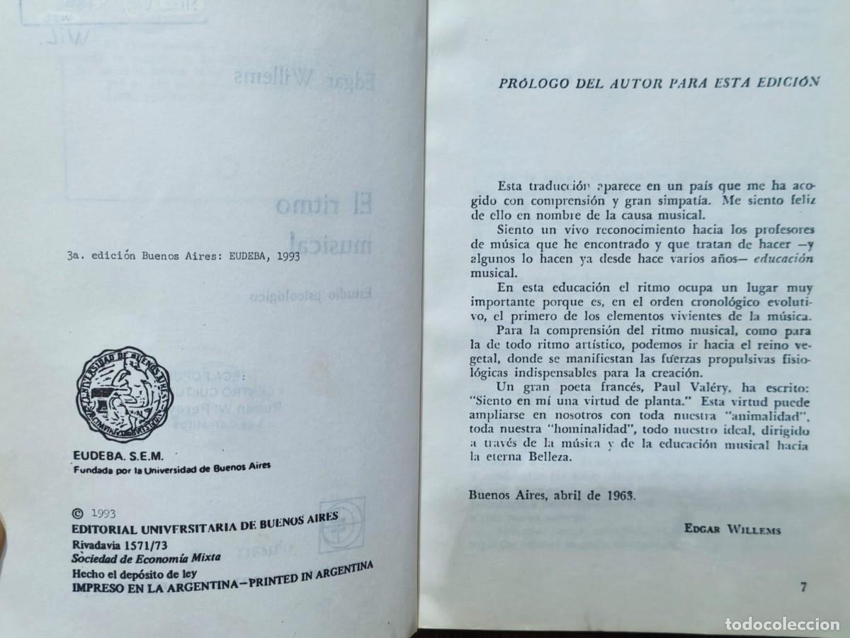 Libros: Edgar Willems &ndash; El ritmo musical (1993, EUDEBA, 3&ordf; edici&oacute;n argentina) - Foto 3