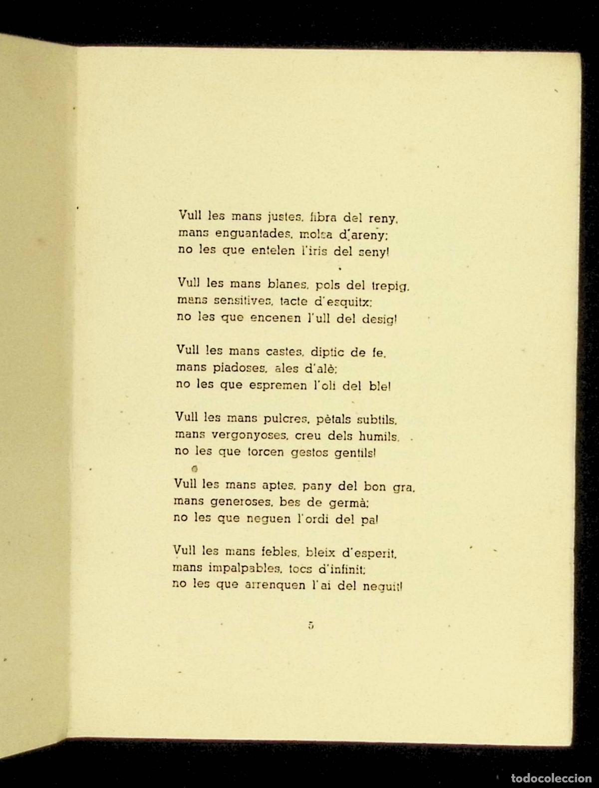 Libros: MANS DIGNES. - MARGARIT, Llu&iacute;s. DEDICATORIA AUT&Ograve;GRAFA. EDICI&Oacute; 100 EXEMPLARS. - Foto 2