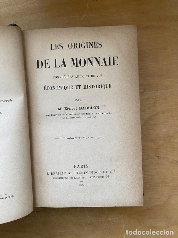 Libros: Les origines de la Monnaie - Babelon, Ernest - Foto 1