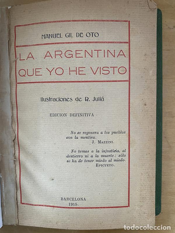 Libros: La argentina que yo he visto - Gil de oto, Manuel - Foto 2