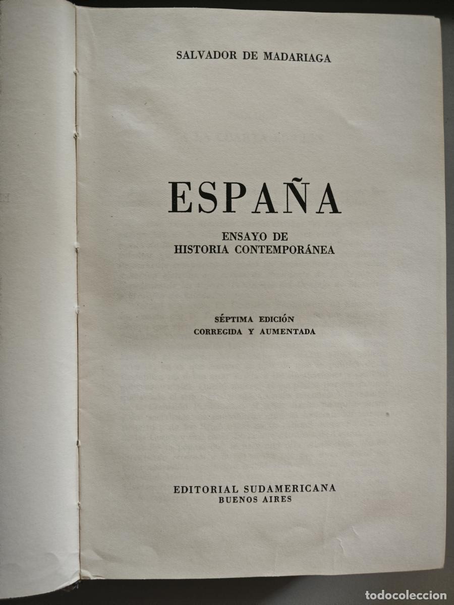 Libri di seconda mano: Espa&ntilde;a: ensayo de Historia contempor&aacute;nea. - Madariaga, Salvador de. TDK933