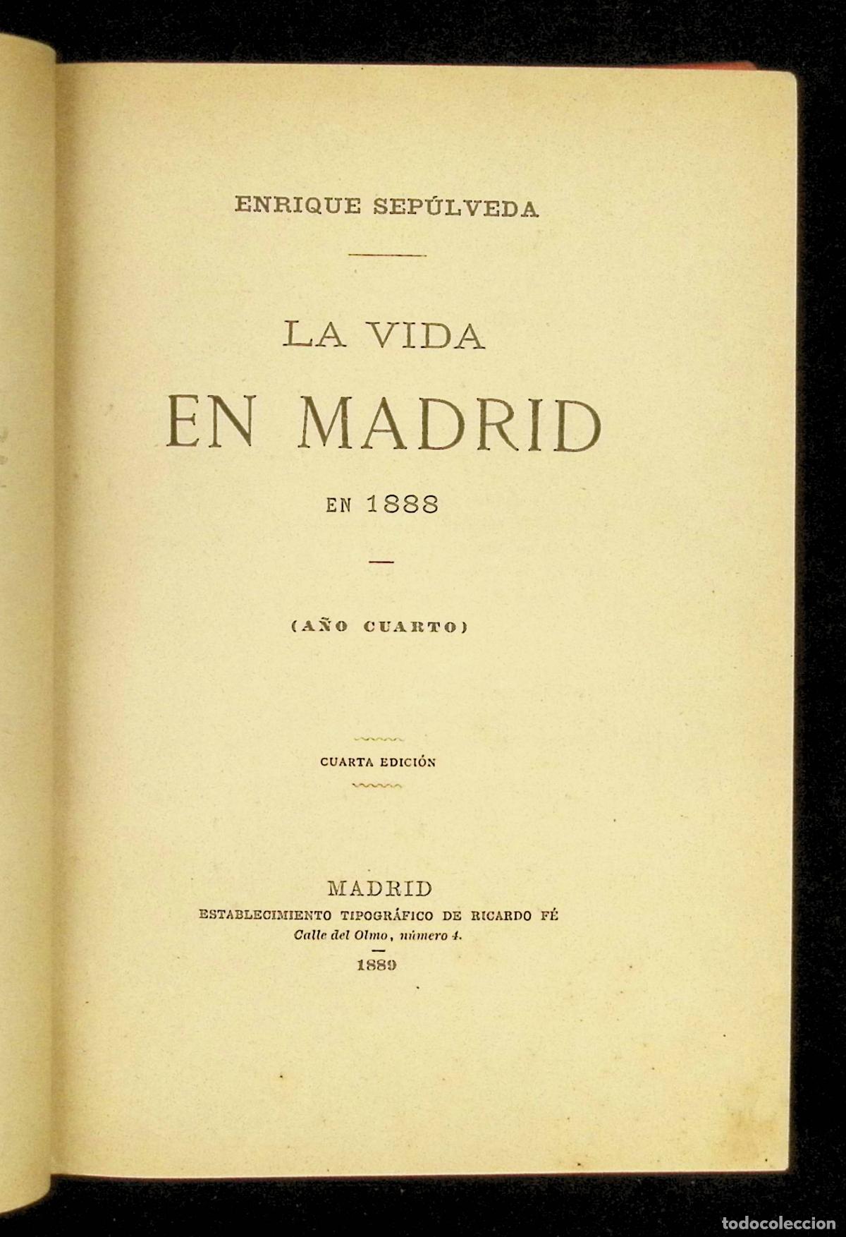 Libros: LA VIDA EN MADRID EN 1888. - SEP&Uacute;LVEDA, Enrique. - Foto 2
