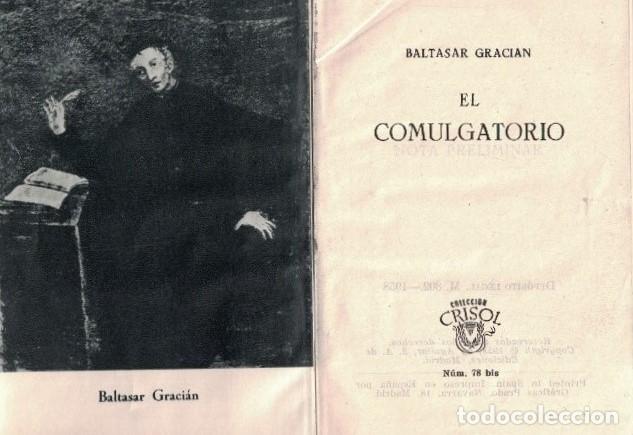 Libros: EL COMULGATORIO. - Graci&aacute;n. Baltasar, - Foto 1