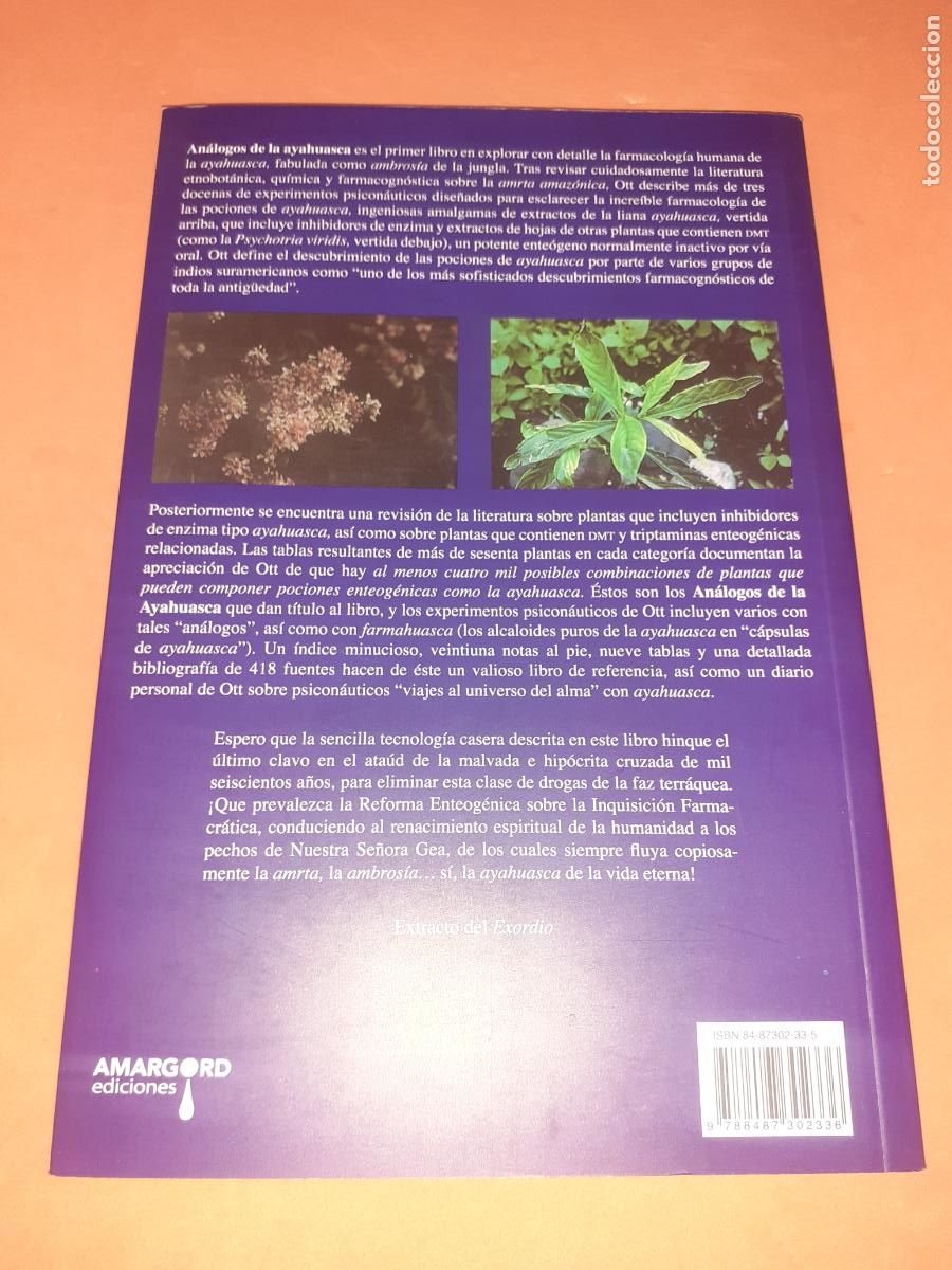 Libros: ANALOGOS DE LA AYAHUASCA � CHAMANISMO - JONATHAN OTT - Foto 2