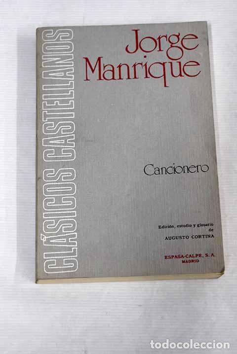 Libros: Cancionero: Manrique, Jorge.- Manrique, Jorge - Foto 1