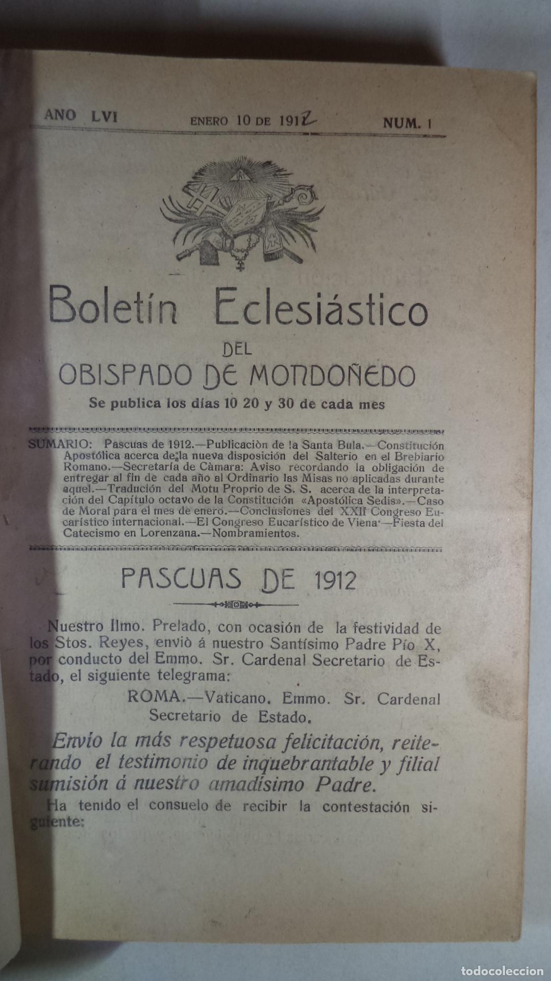 Libros: BOLETIN ECLESIASTICO OBISPADO DE MONDO&Ntilde;EDO - VARIOS - Foto 1