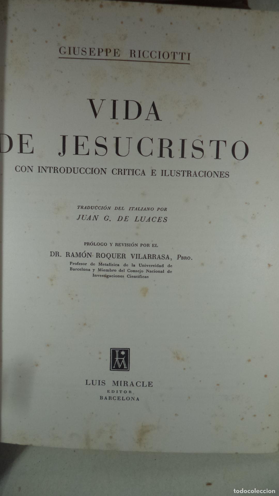 Libros: VIDA DE JESUCRISTO - GIUSEPPE RICCIOTTI - Foto 1