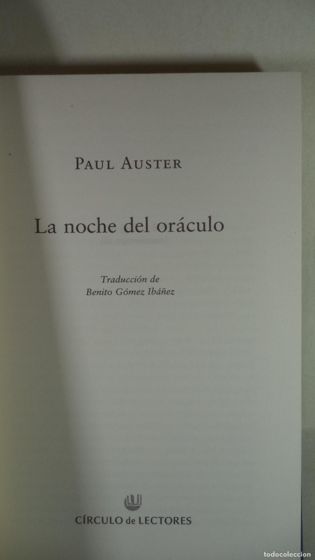 Libros: LA NOCHE DEL ORACULO - PAUL AUSTER - Foto 1