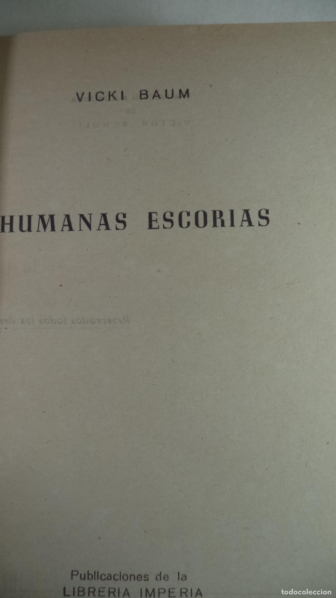 Libros: HUMANAS ESCORIA - VICKI BAUM - Foto 1