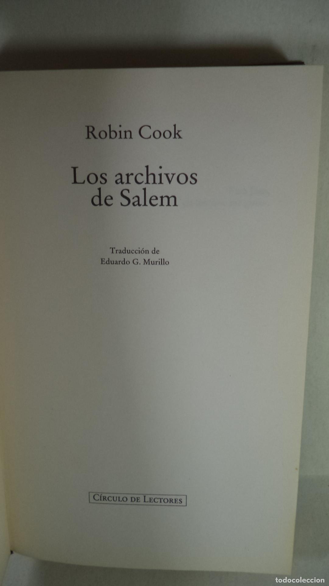Libros: LOS ARCHIVOS DE SALEM - ROBIN COOK - Foto 1
