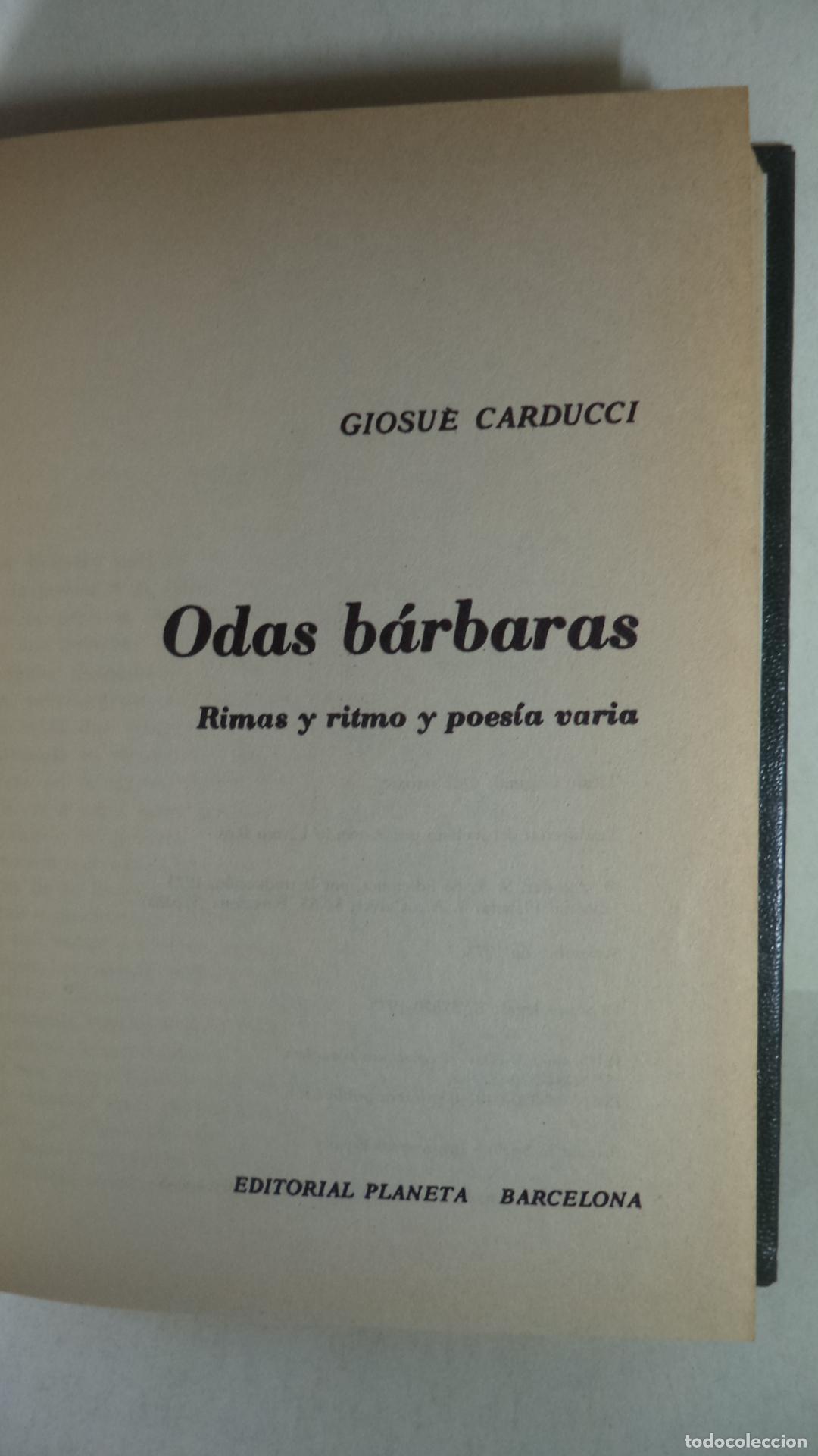 Libros: ODAS BARBARAS - GIOSUE CARDUCCI - Foto 1
