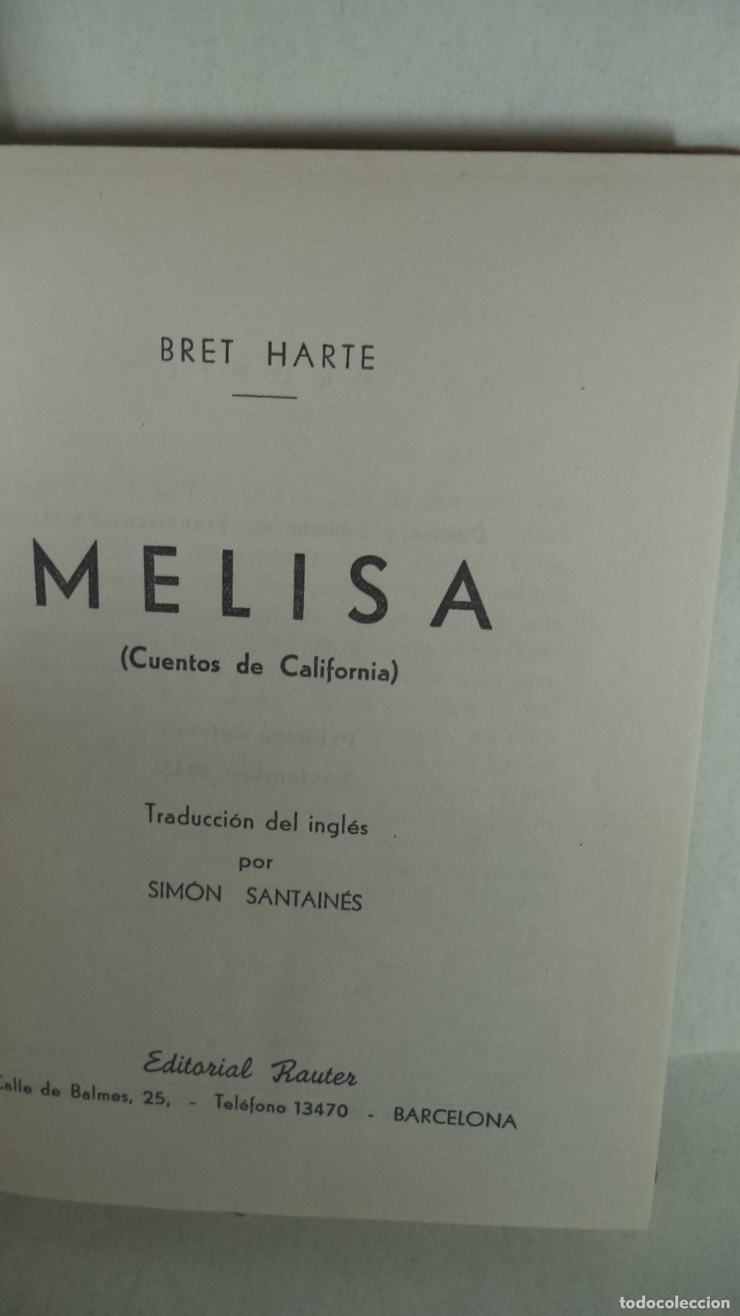 Libros: MELISA cuentos de california - BRET HARTE - Foto 1