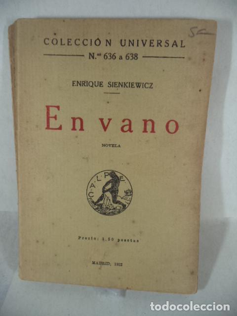 Libros: EN VANO - ENRIQUE SIENKIEWICZ - Foto 1