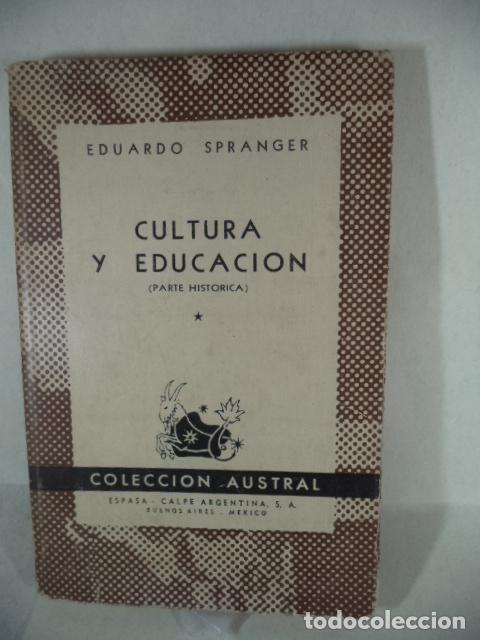 Libros: CULTURA Y EDUCACION - EDUARDO SPRANGER - Foto 1