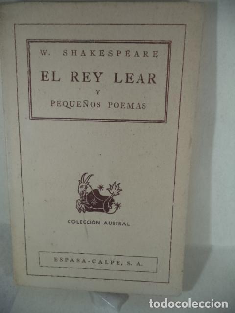 Libros: EL REY LEAR Y OTROS POEMAS - WILLIAM SHAKESPEARE - Foto 1