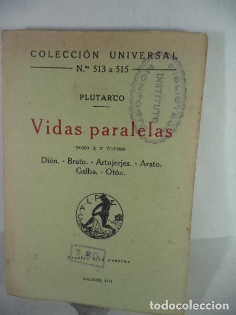 Libros: VIDAS PARALELAS TOMOX - PLUTARCO - Foto 1