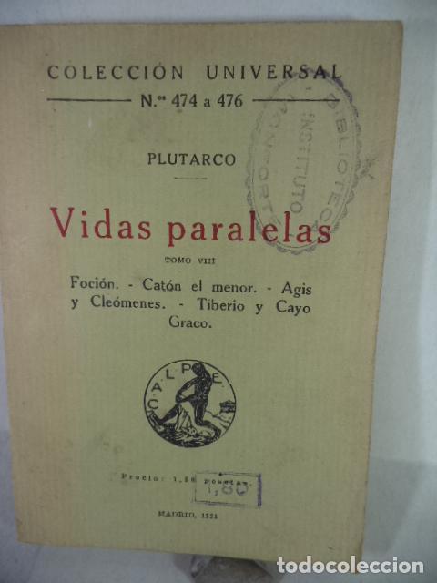 Libros: VIDAS PARALELAS TOMO VIII - PLUTARCO - Foto 1