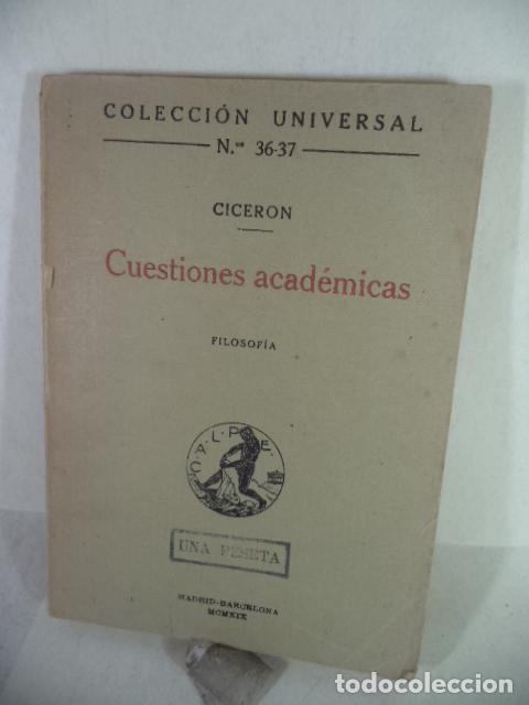 Libros: CUESTIONES ACADEMICAS - MARCO TULIO CICERON - Foto 1