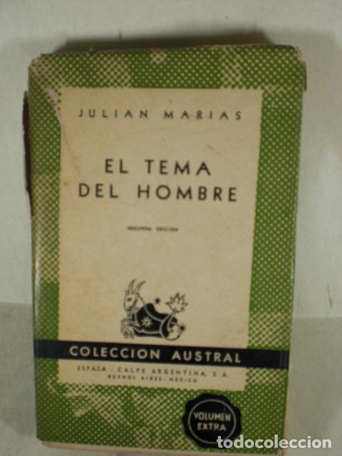 Libros: EL TEMA DEL HOMBRE - JULIAN MARIAS - Foto 1
