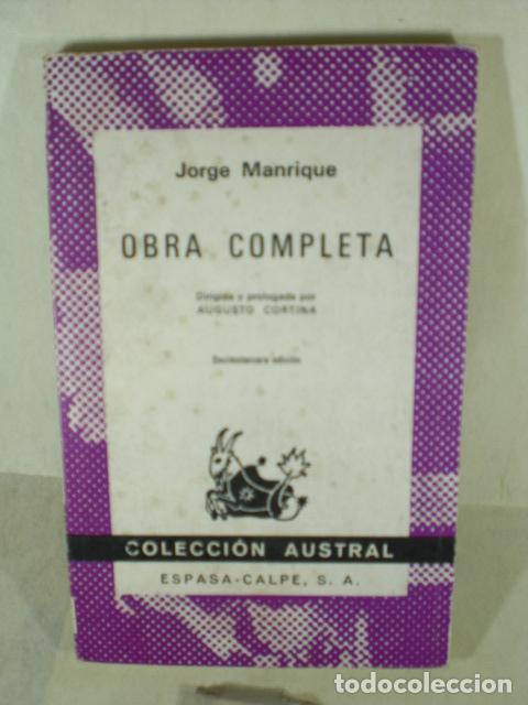 Libros: OBRA COMPLETA - JORGE MANRIQUE - Foto 1