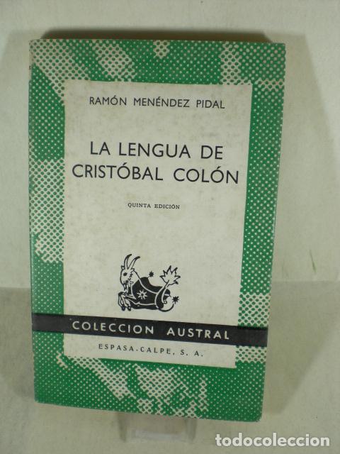 Libros: LA LENGUA DE COLON - RAMON MENENDEZ PIDAL - Foto 1