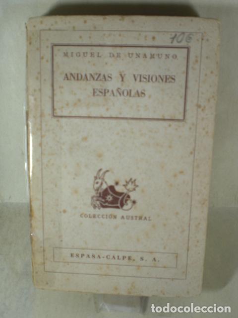 Libros: ANDANZAS Y VISIONES ESPA&Ntilde;OLAS - MIGUEL DE UNAMUNO - Foto 1